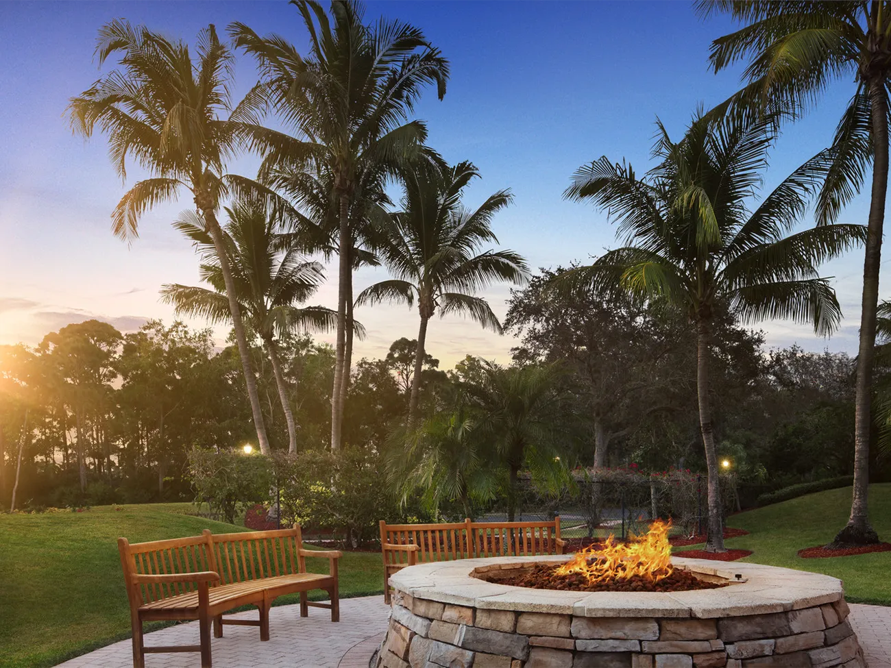 The fire pit at Hyatt Vacation Club at Coconut Cove