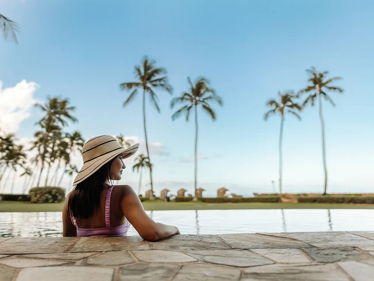 Woman in the pool at Hyatt Vacation Club at Kāʻanapali Beach
