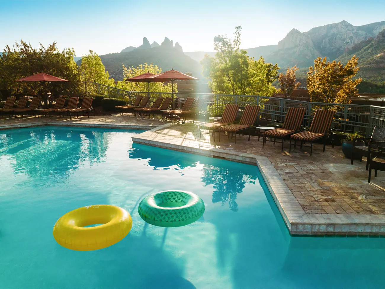 Pool floats at Hyatt Vacation Club at Piñon Pointe in Sedona Arizona