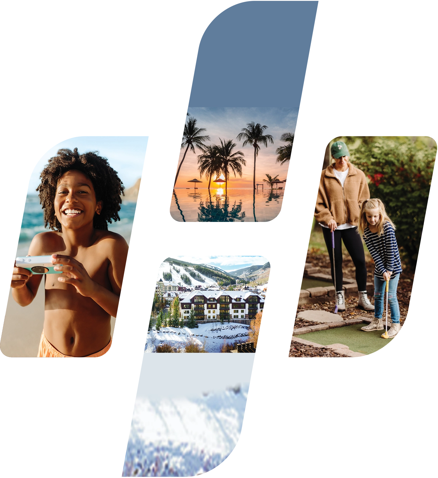 collage image of logo with four photos on orange background