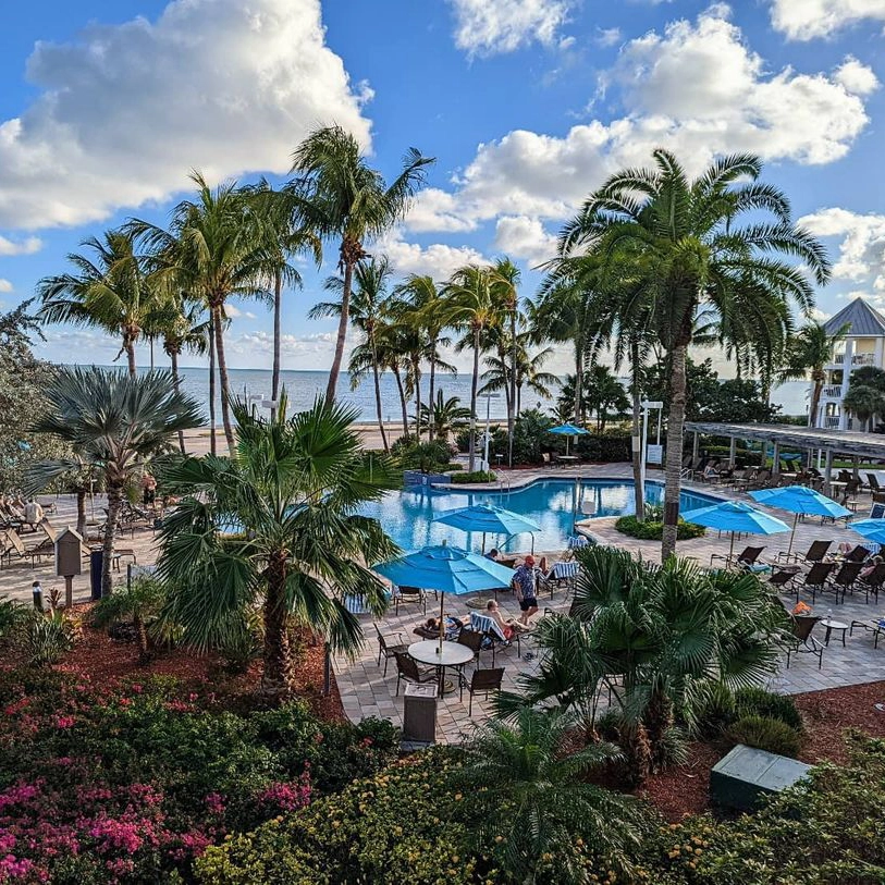 outdoor pool area at key west beach house