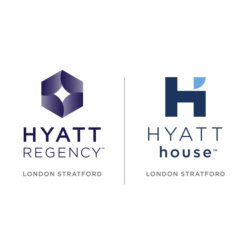 Hyatt Hotels logos on white background.