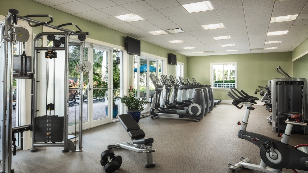 Well-equipped resort fitness center