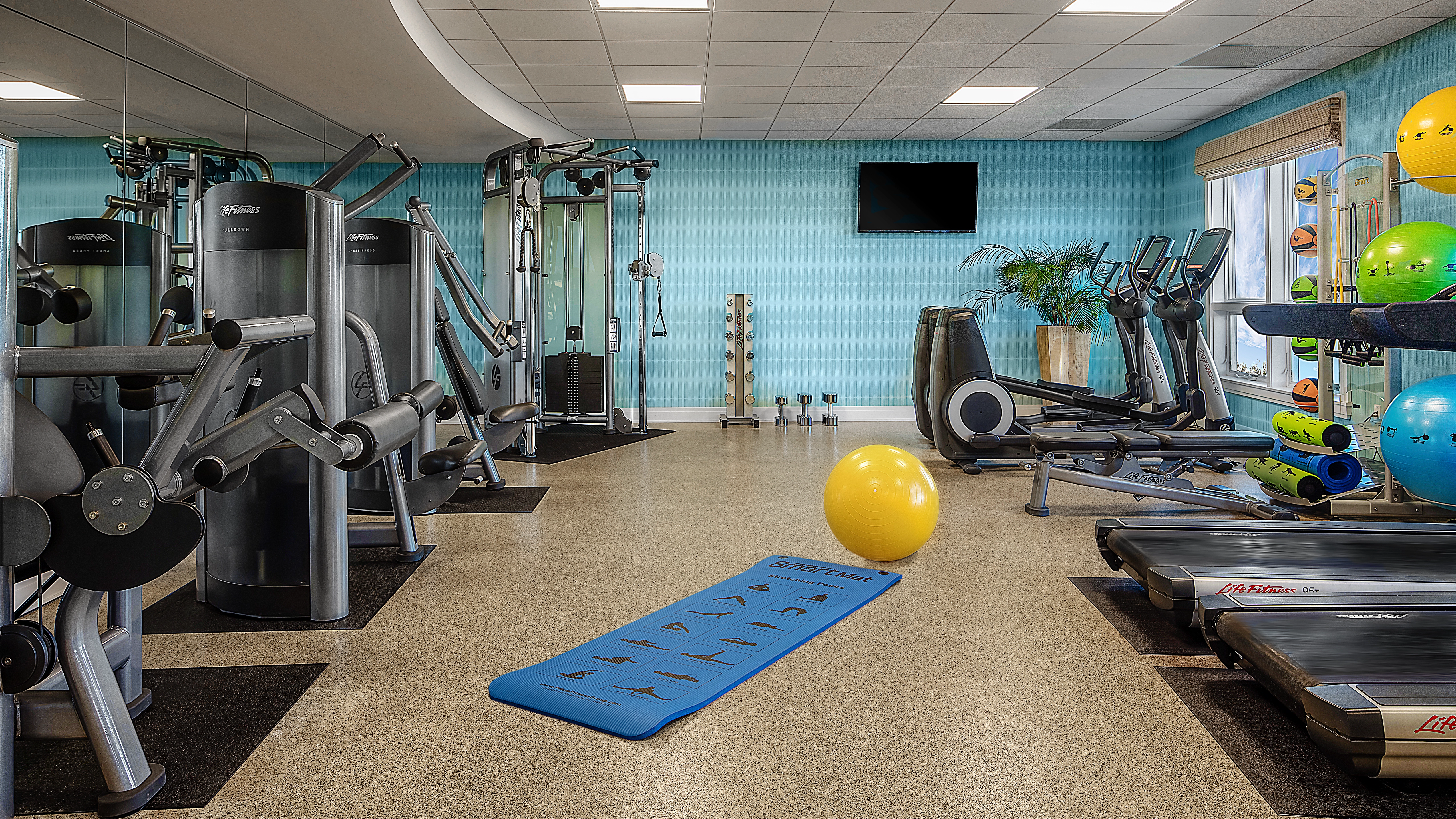 Well-equipped resort fitness center