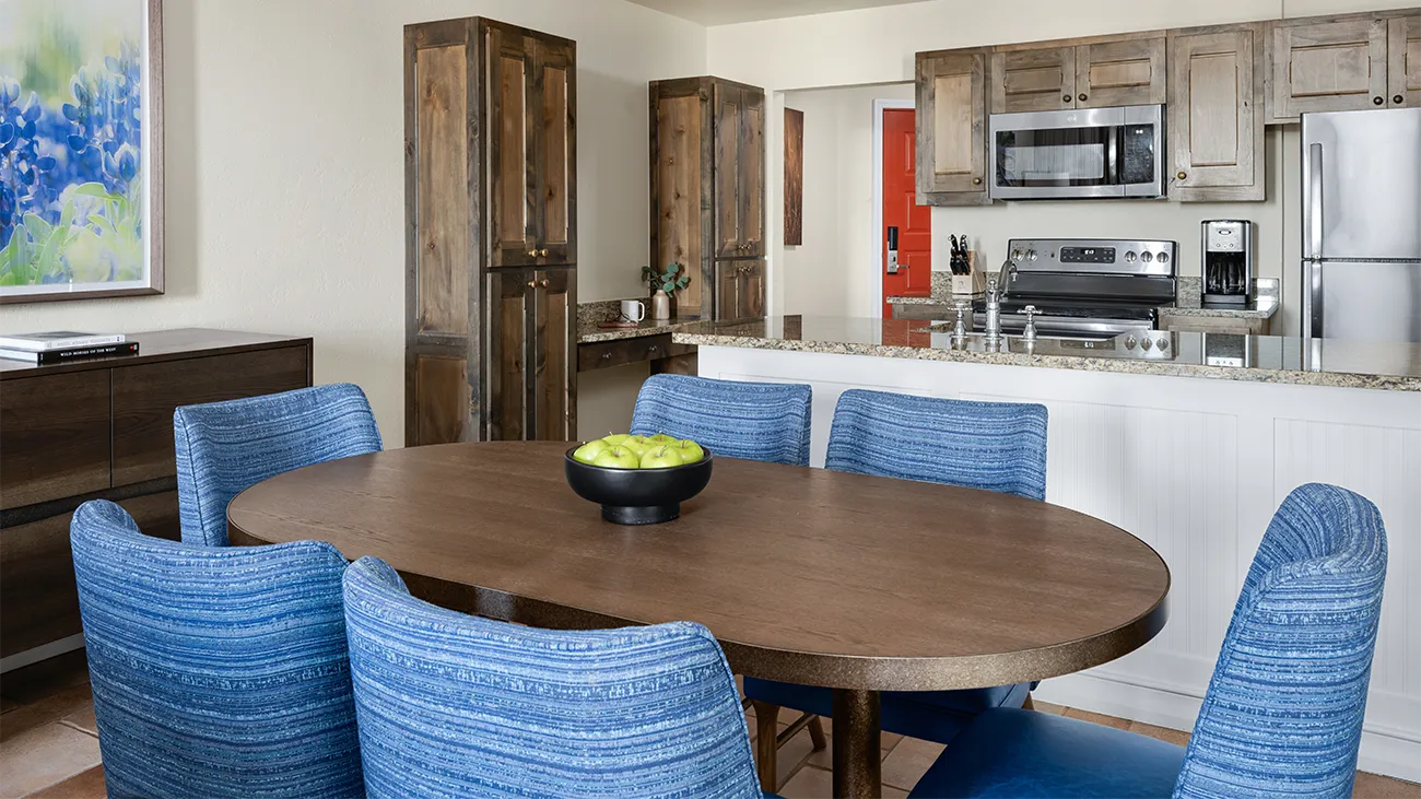 Dining room of the 2-bedroom villa